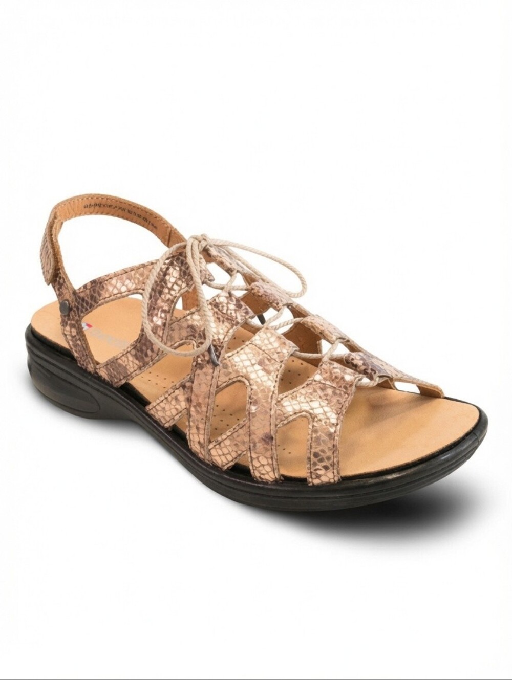 Revere Bronze Metallic Leather Strappy Lace-Up Comfort Sandal NIB Womens 6M